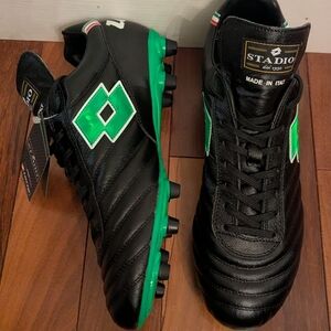 Lotto Stadio OG II FG Soccer Cleats Black Spring Green Men’s Size 9